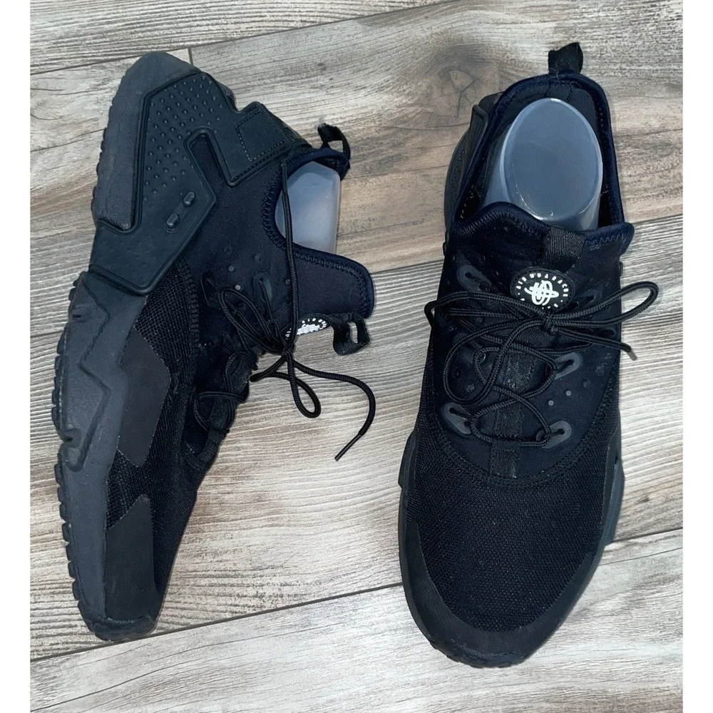 Nike Air Huarache Drift Low Top Triple Black Lace-Up Men's Sneakers AH7334-003